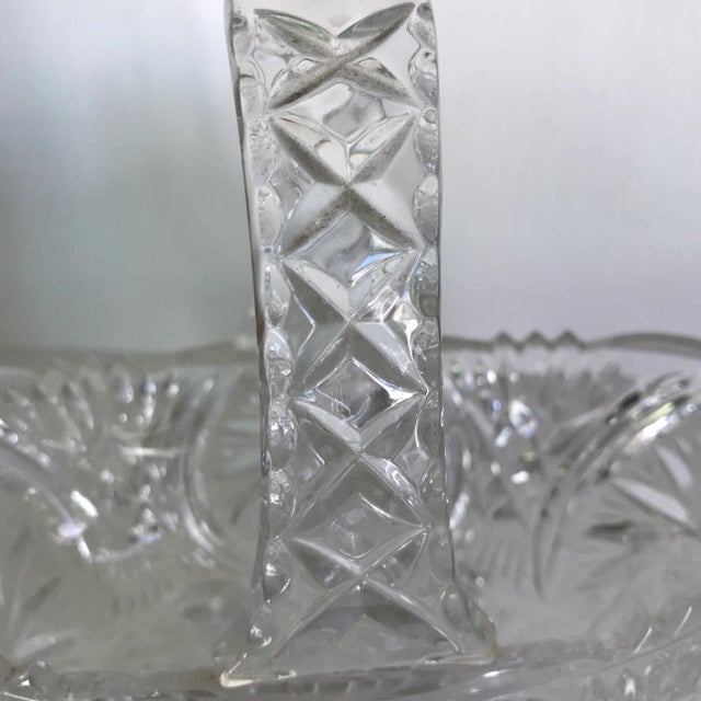 Glass Crystal Footed Basket For Sale - Image 7 of 13
