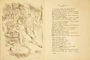 Antonio Scordia, Escape, Fuga, Lithograph, 1945