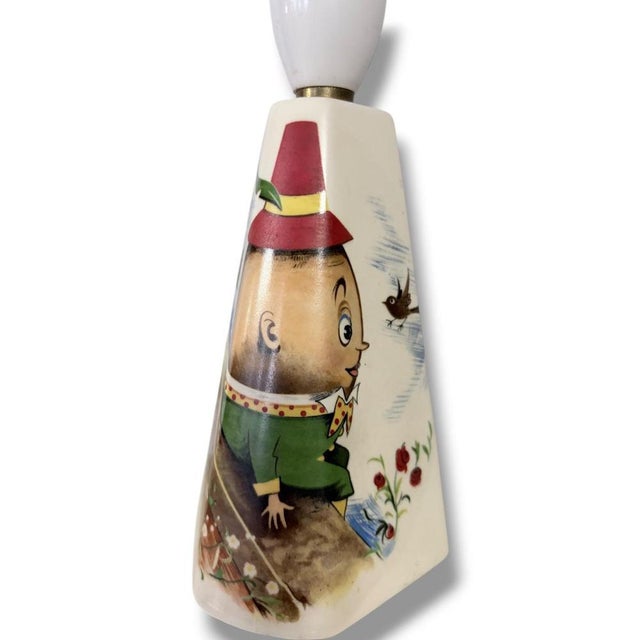 Vintage Hand-Painted Ceramic Humpty Dumpty Table Lamp For Sale - Image 6 of 9