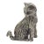 Vintage Italian Handmade Genuine Silver Sitting Cat Figurine Miniature Sculpture, Made in Tuscany (Arezzo, Italy) For Sale