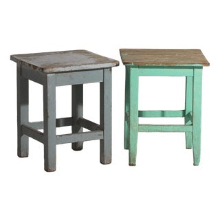 Bedside Tables in Pine, Central Europe, 1940, Set of 2 For Sale