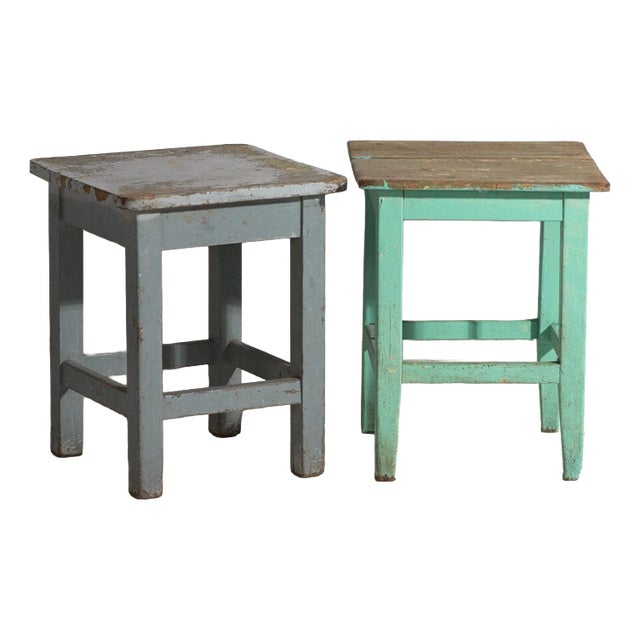 Bedside Tables in Pine, Central Europe, 1940, Set of 2 For Sale