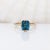 Modern 2.4ct London Blue Topaz Ring with Natural Diamonds in Solid 14K Gold Cushion 9x7mm For Sale - Image 3 of 10