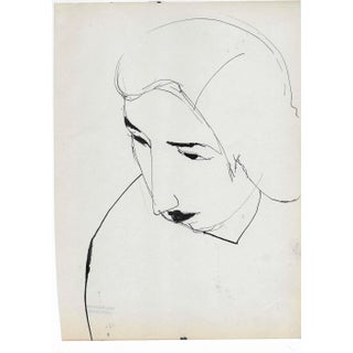 1950s Paul McCarron Modern Portrait Drawing For Sale