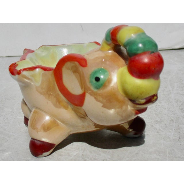 Made in Japan Art Deco Lustre Ware Elephant Ashtray 30s For Sale - Image 4 of 6