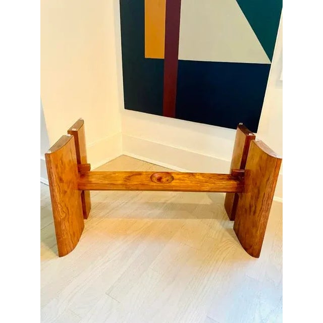 Wood John Peters Contemporary Coffee Table in Bubinga Wood With Glass Top For Sale - Image 7 of 9