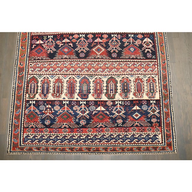 Navy Blue Antique Eclectic Shirvan Rug, 4'3'' X 7'7'' For Sale - Image 8 of 8