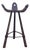 Vintage Brutalist Hand-Carved Wood Tripod Bar Stool With Forged Iron Footrest For Sale