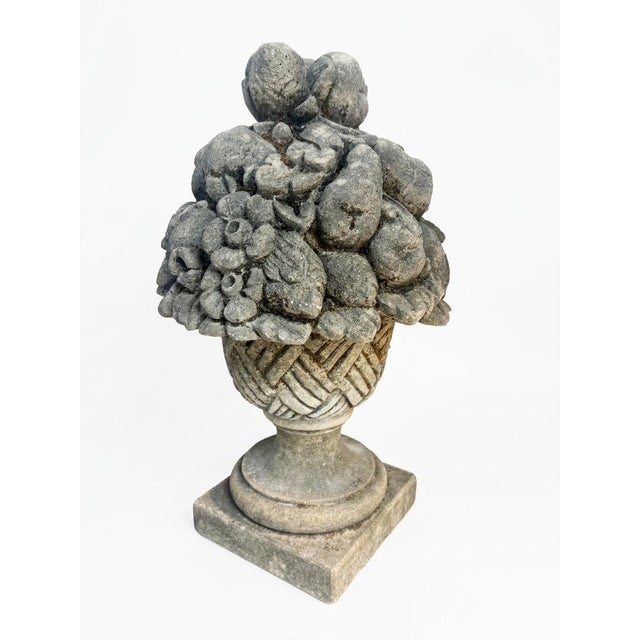 Modern Classical Cast Stone Fruit & Floral Basket Garden Ornament For Sale - Image 3 of 12
