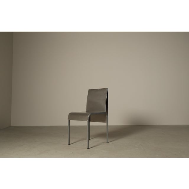 Postmodern Postmodernist Stainless Steel Dining Chairs, 1980-1990, Set of 6 For Sale - Image 3 of 16
