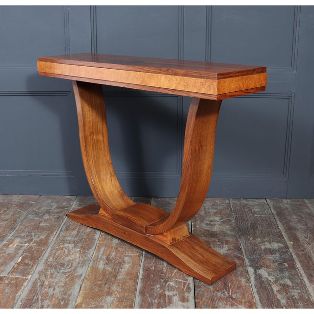 Art Deco French Walnut Console Table, 1930s For Sale - Image 13 of 16