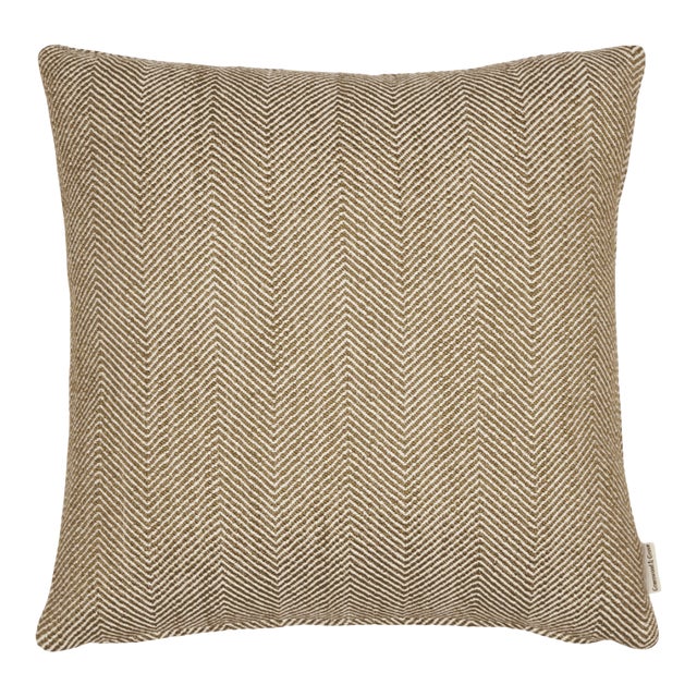 Moss Herringbone Woven Cushion With Feather Filler - 42x42cm (17"x17") For Sale