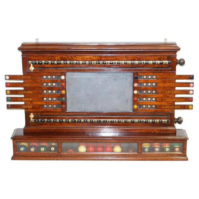 Oak Snooker Billiard Score Board by J. Ashcroft & Co., Liverpool For Sale - Image 17 of 17
