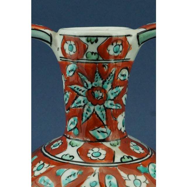 20th Century Ceramic Vase with Iznik Decoration and Stylized Ibex by Icarus Rhodes, Greece, 1950s For Sale - Image 10 of 18