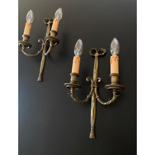 Bronze Wall Lights, 1960s, Set of 2 For Sale - Image 4 of 13