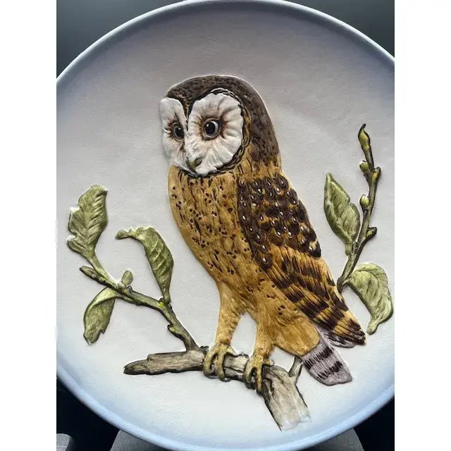 Antique White Late 20th Century Owl Plate by Goebel For Sale - Image 8 of 18