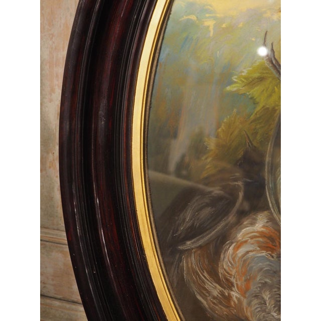 Brown A Signed 19th Century French Oval Hunt Trophy Still Life, Pastel on Canvas For Sale - Image 8 of 18