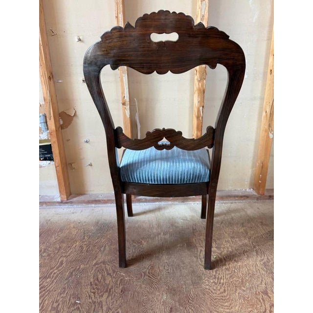 Wood Antique Victorian Style Balloon Back Side Chairs. Set of 3 For Sale - Image 7 of 15