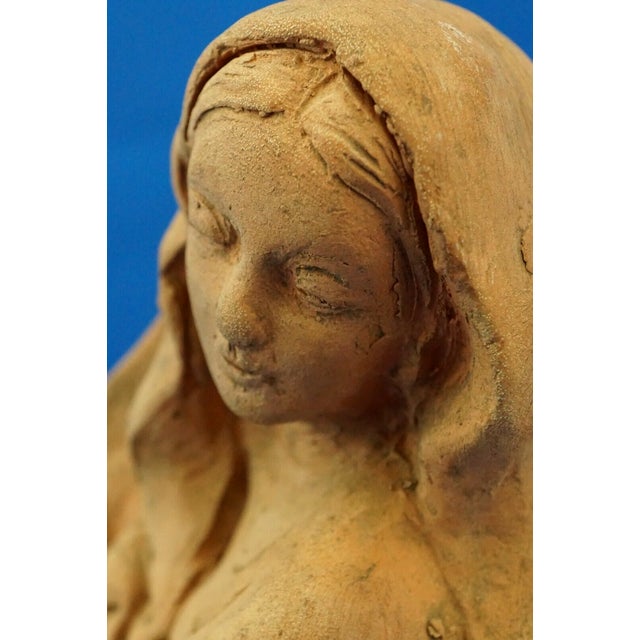 19th Century Neapolitan Nativity Scene Terracotta Madonna Sculpture, Italy, 1800s For Sale - Image 15 of 18