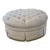 Vanguard Tufted White Ottoman For Sale