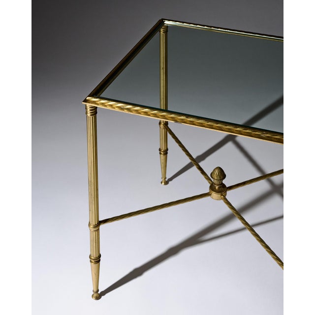 French Art Deco Period Brass and Glass Side Table, Circa 1940 For Sale - Image 9 of 9