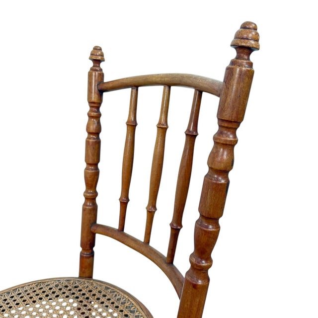 Antique Fischel Bentwood Chairs with Cane Seats, 1890s, Set of 2 For Sale - Image 6 of 14