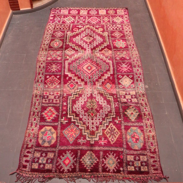 Textile Vintage Moroccan Boho Rug For Sale - Image 7 of 9