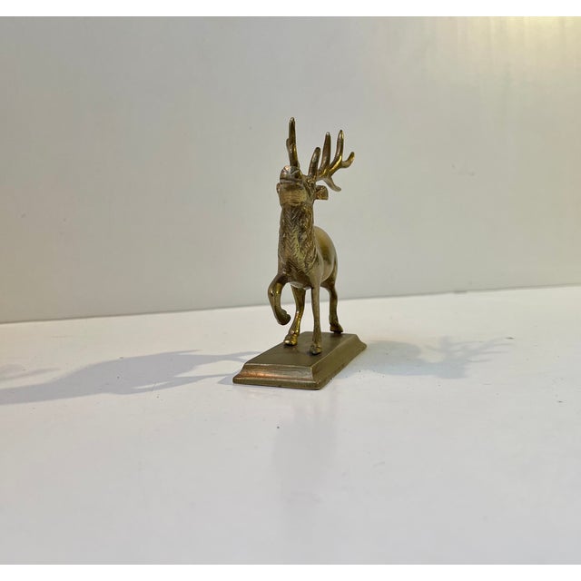Vintage Brass Deer Figurine, 1980s For Sale - Image 4 of 9