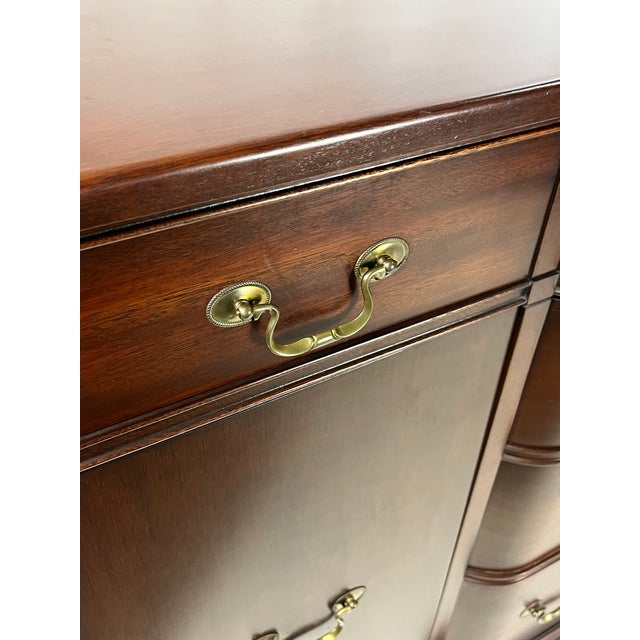 Vintage Georgetown Galleries Attributed Mahogany Bowfront Buffet For Sale - Image 14 of 18