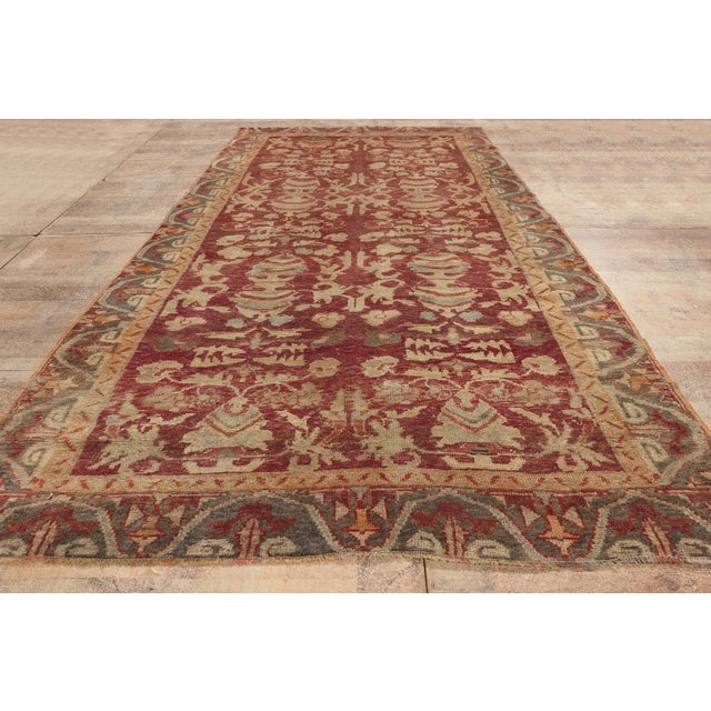 Vintage Turkish Oushak Rug, 04'08 X 10'04 For Sale - Image 9 of 10