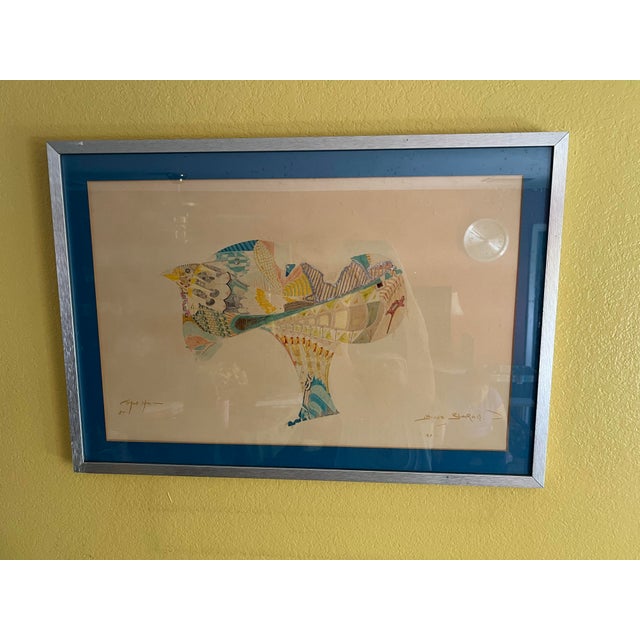 Contemporary 1980s Original Framed Abstract Art by Israeli Singer Boaz Sharabi For Sale - Image 3 of 10