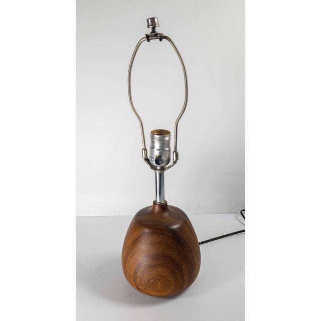 Mid 20th Century Scandinavian Danish Modern Boudoir Table Lamp in Teak For Sale - Image 4 of 11