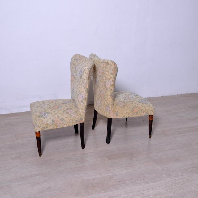 Vintage Italian Lounge Chairs and Ottoman, 1950s, Set of 3 For Sale - Image 9 of 15