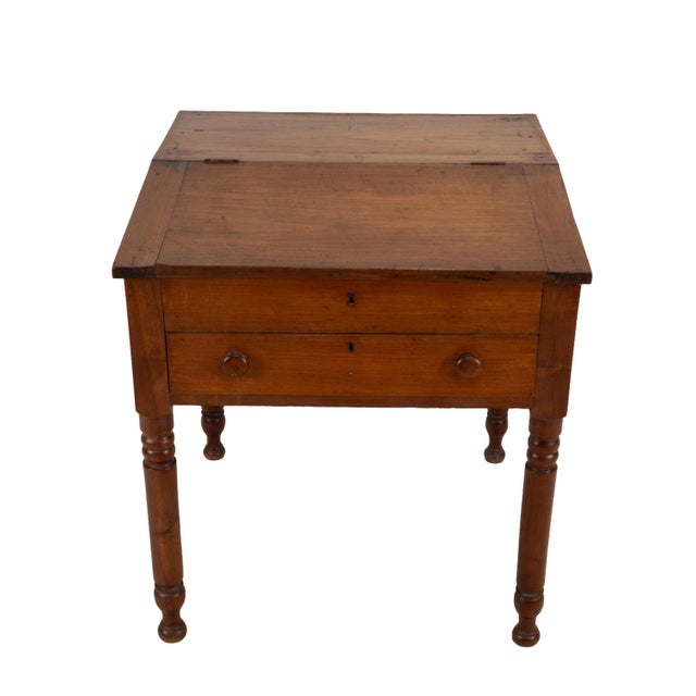 Antique Two Piece Slant Front Secretary Desk With Fitted Interior For Sale - Image 17 of 18