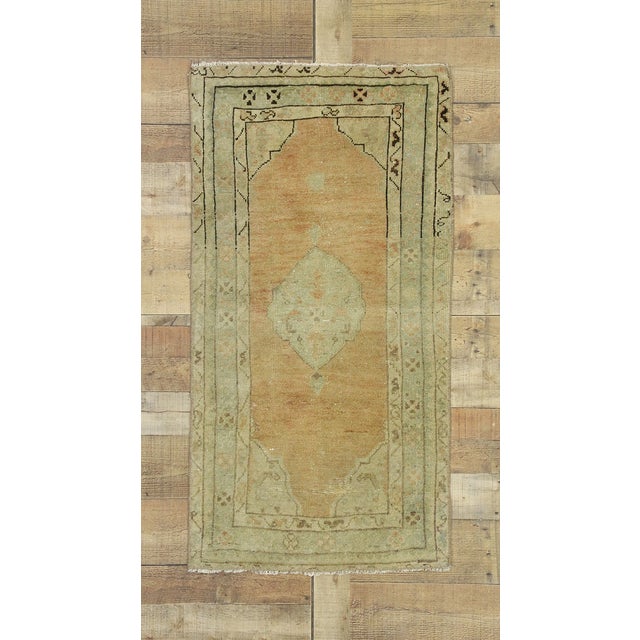 Brown Vintage Turkish Oushak Rug, 02'02 X 04'03 For Sale - Image 8 of 8