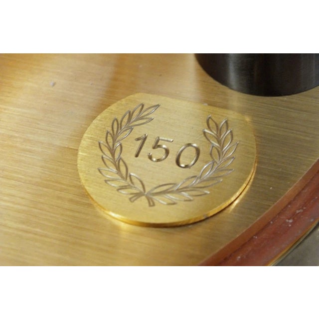 Mid-Century Modern VTG Jeager Lecoultre Atmos 150th Anniversary Clock Gilt Brass Box & Glass Dome For Sale - Image 3 of 18