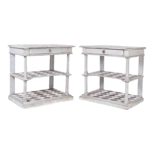 Pair of Early 19th Century Three-Tiered Servers or Consoles