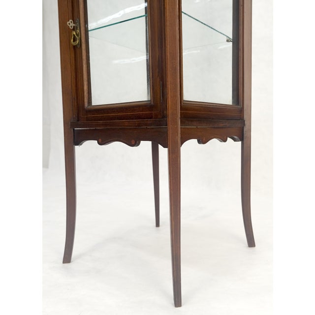 Victorian c1900s 360 Degree Center Vitrine Display Cabinet Showcase Clean! For Sale - Image 17 of 18
