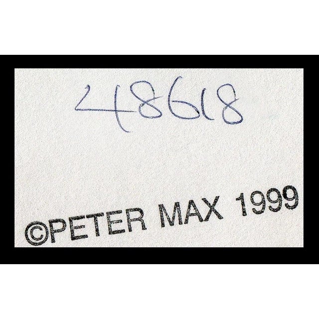 Blue 1999 Better World Acrylic Collage Peter Max Painting For Sale - Image 8 of 8