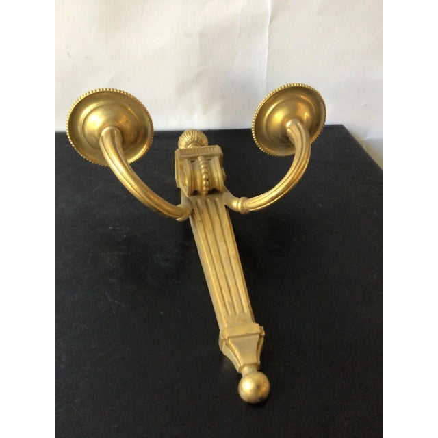1880s French Classical Gilt Bronze Sconces - A Pair For Sale - Image 9 of 13