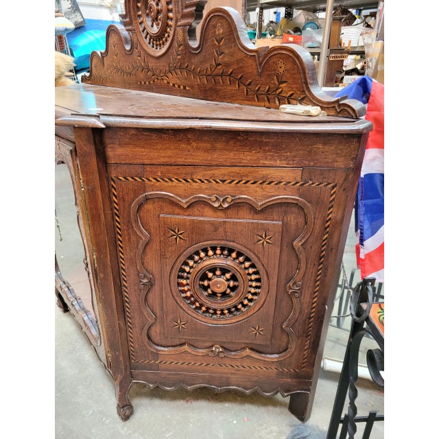 French Provincial Antique French Chestnut Buffet From Brittany For Sale - Image 3 of 10