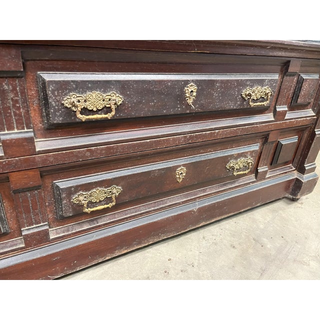 Late 19th Century Large Victorian/ Dresser With Marble Top For Sale - Image 5 of 13