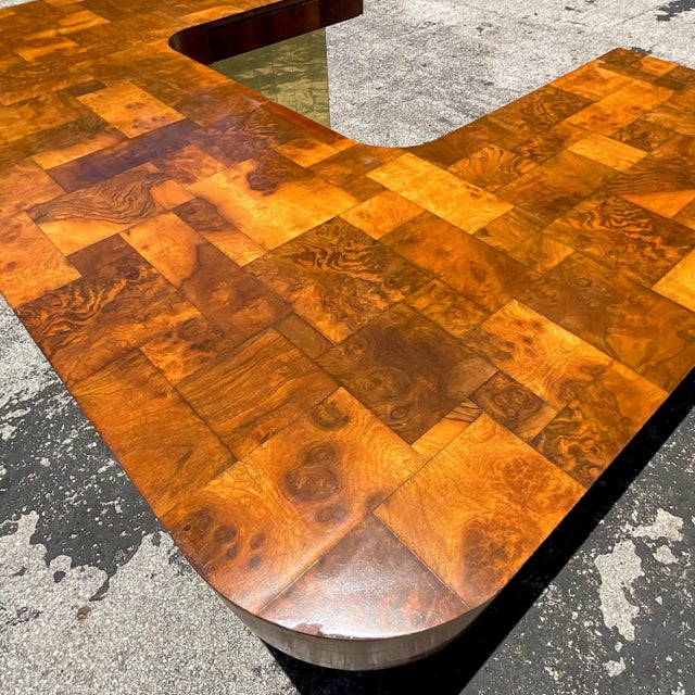 Wood Vintage Boho Paul Evans Cityscape Executive Desk For Sale - Image 7 of 12