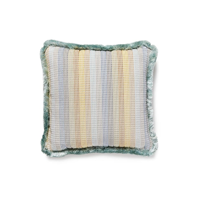 Contemporary The House of Scalamandré Anderson Velvet Square Pillow, Coastline For Sale - Image 3 of 3