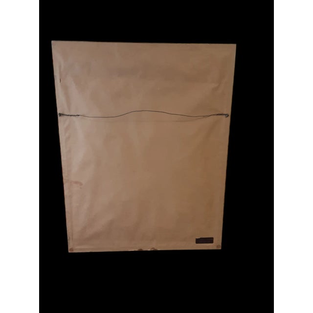 Vintage outsider oil painting framed on canvas of woman with blue eyes. Signed D. BRADSHAW. No glass