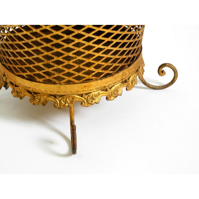 Large Mid-Century Regency Umbrella Stand in Gilded Metal, Italy, 1960s For Sale - Image 17 of 18