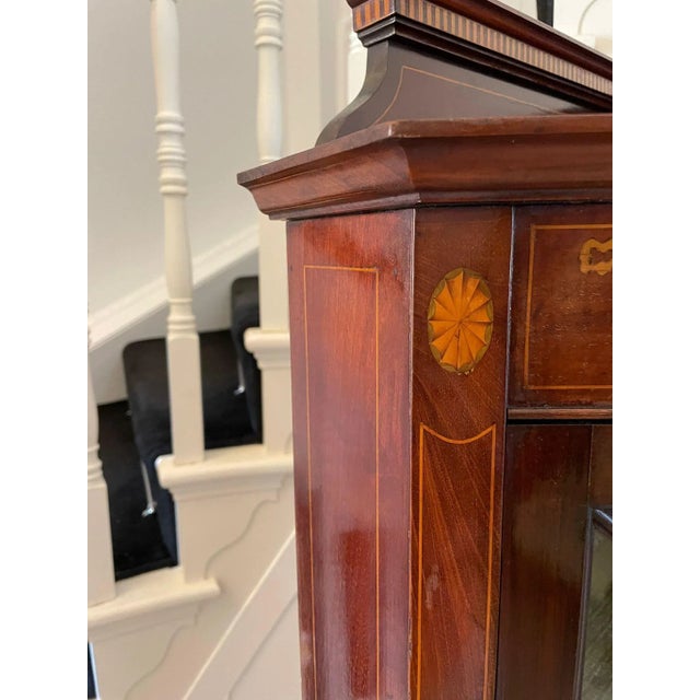 Antique Edwardian Mahogany Inlaid Corner Cabinet For Sale - Image 4 of 13