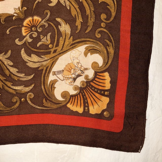 Late 20th Century Hermes Cheval Turc Silk/Cashmere Scarf For Sale In San Francisco - Image 6 of 10
