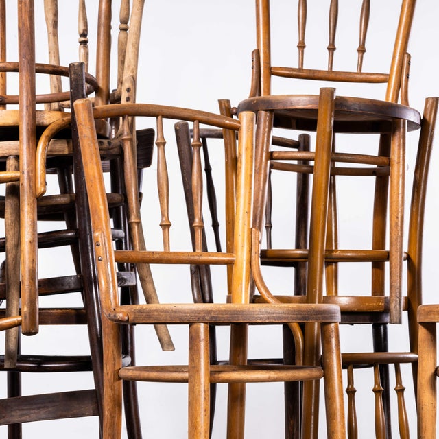 Mixed Bentwood Debrecen Spindle Back Dining Chairs, 1940s, Set of 4 For Sale - Image 13 of 18