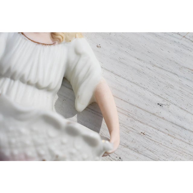 1900s Bisque Porcelain Angel Christian Holy Water Font For Sale - Image 9 of 12